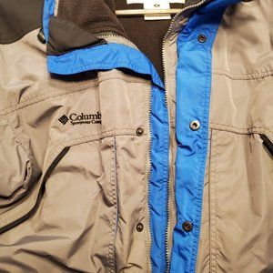 SKI JACKET COLUMBIA Mens Medium Grey & Black Inner Liner/Jacket/Hood Vintage 90s
